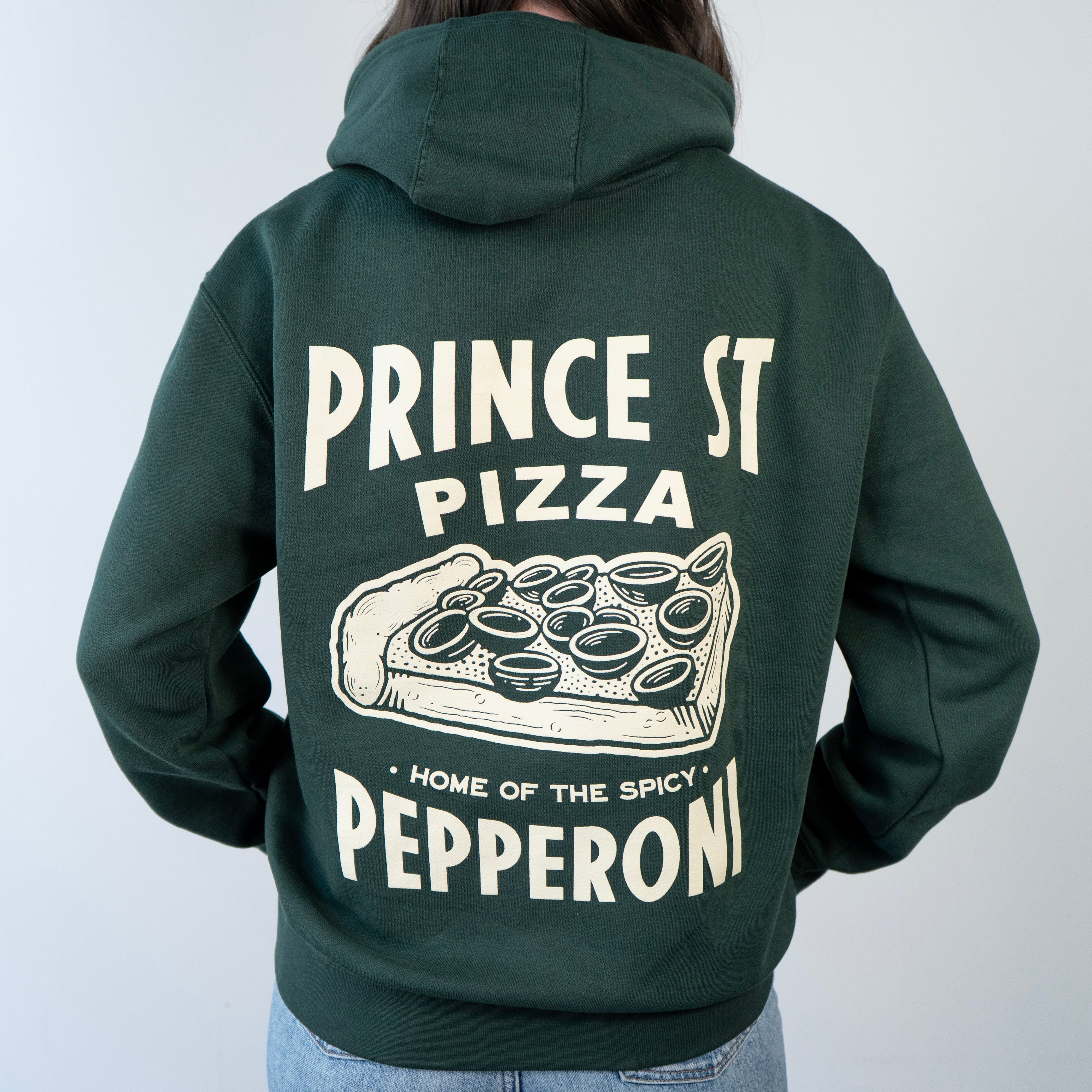 Prince St. Pizza Green Hoodie – Prince St. Pizza Merch Store